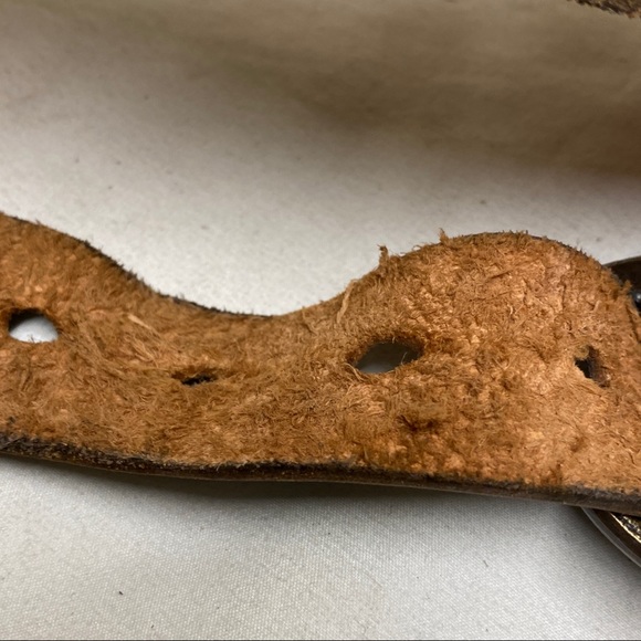 Vintage handmade hand painted wide leather belt 38” - Picture 13 of 16